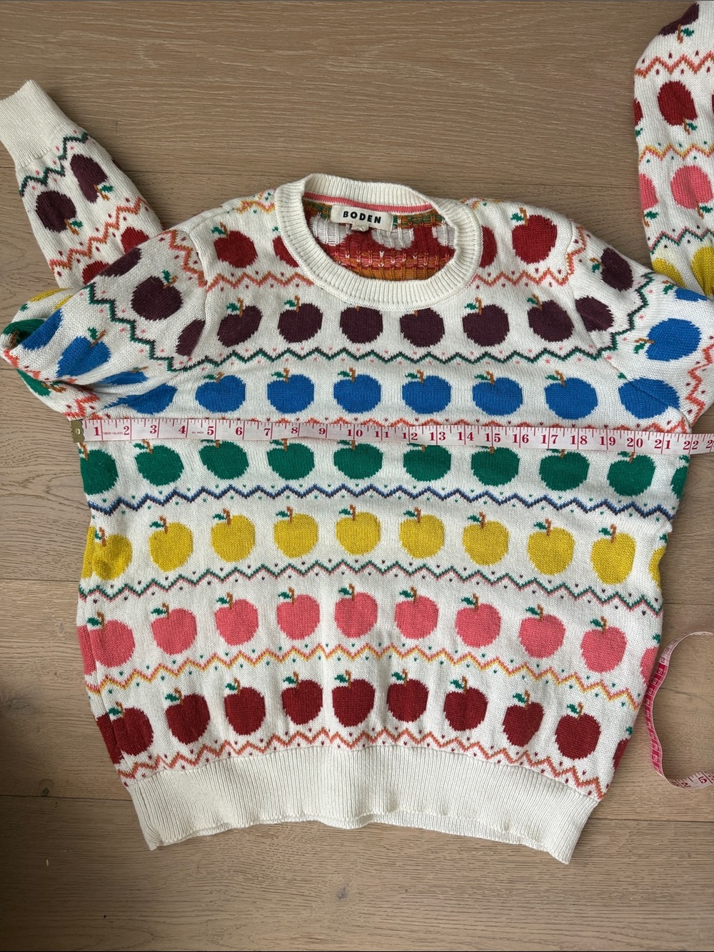 Rare Boden Edie Fair Isle Apple Sweater – Size L - Picture 6 of 8